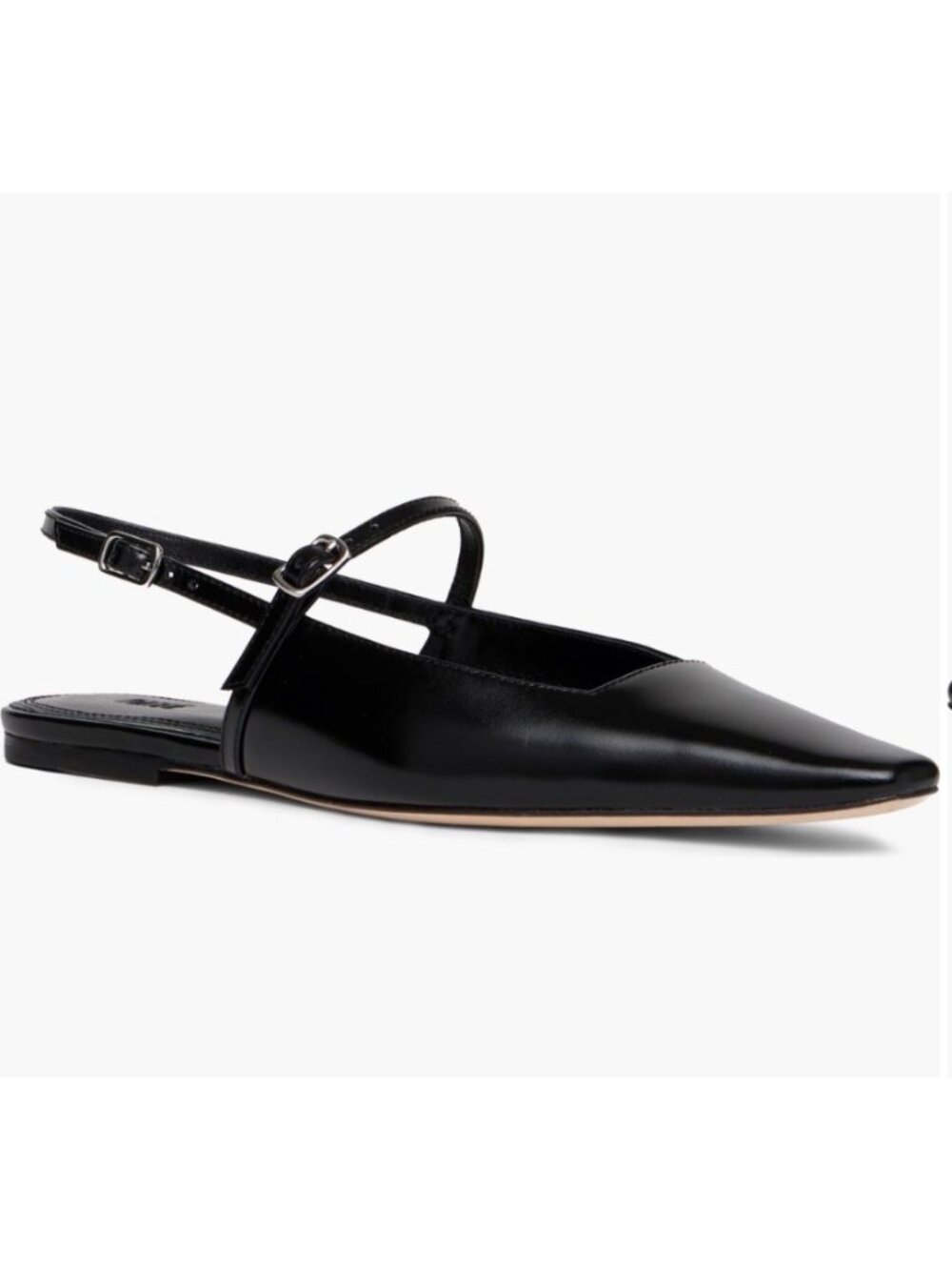 Whitley Slingback black leather Mary Jane Flat (Women)size 7